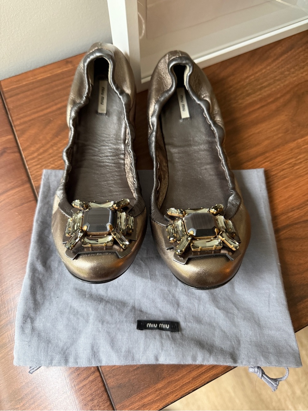 Miu Miu jeweled ballet flats - size 7